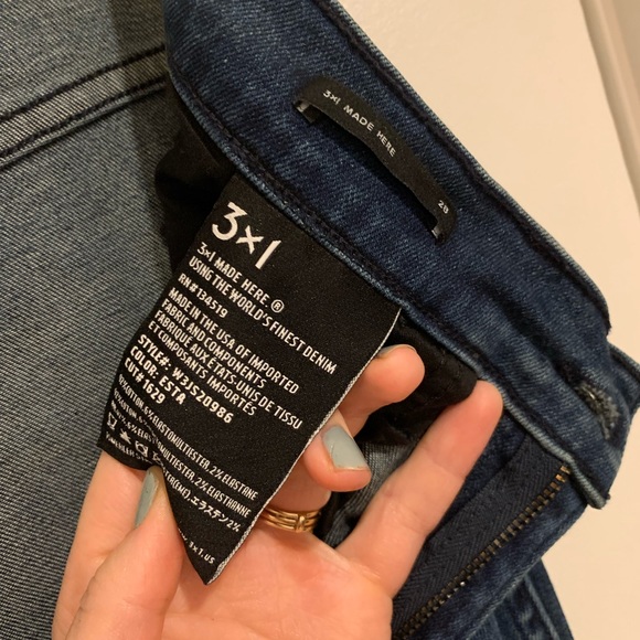 3x1 Stevie Straight Leg Jean Size 28 Esta Wash Denim Button Zip - Picture 3 of 7